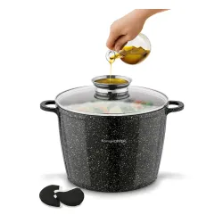 Garnek ceramiczny wysoki Konighoffer Kingstone 6,85 l okrągły z aromatyzerem i 2 nakładki