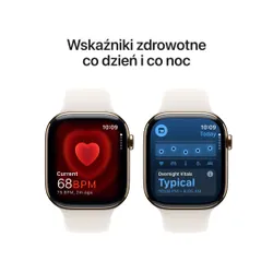 Apple Watch 10 GPS + Cellular 42mm koperta z tytanu (złoty) + pasek sportowy rozmiar M/L (księżycowa poświata)