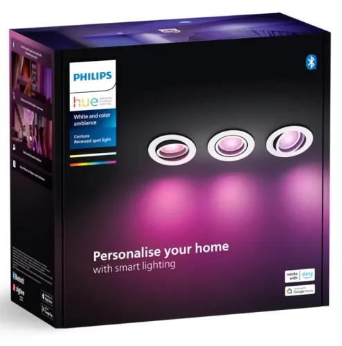 Oświetlenie punktowe Philips Hue White and Color Ambiance Centura 3szt. Biały
