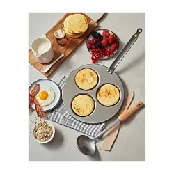 DE BUYER Mineral B 26 cm - patelnia do jajek i placuszków ze stali węglowej z łopatką i chochlą