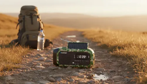 Radioodbiornik Blaupunkt ER20GC SURVIVAL Na korbkę, Solarne, Latarka, Powerbank, Radio FM Zielony