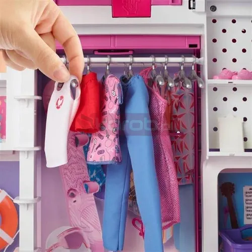 BARBIE WYMARZONA SZAFA NA UBRANKA + ubranka dla lalki Barbie HBV28