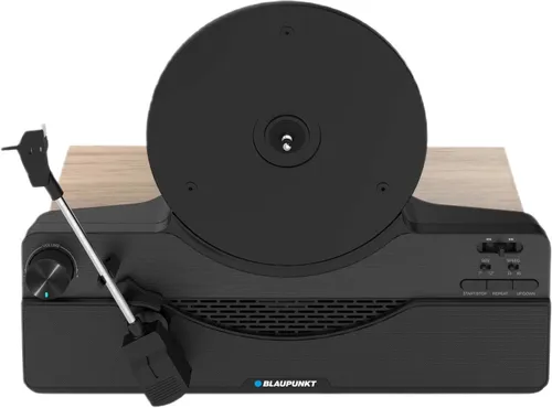 Gramofon pionowy BLAUPUNKT VT100 Czarny,Automatyczny,Napęd paskowy,BT,Wbudowane głośniki,Prędkość odtw.33 1/3,45 obr./min