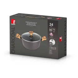 Garnek Multiclad 24Cm Z Pokrywą Bergner Bg-56037 Charcoal
