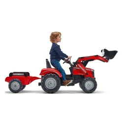 Traktor Na Pedały Dla Dzieci 3-6 Lat Do 50Kg Falk Massey Ferguson Przyczepa Klakson Łańcuch