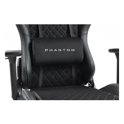 Fotel GAMVIS Phantom Large Czarny (białe elementy) + podnóżek