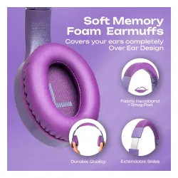 Słuchawki bezprzewodowe PowerLocus P19 Purple Nauszne Bluetooth 5.3 Fioletowy