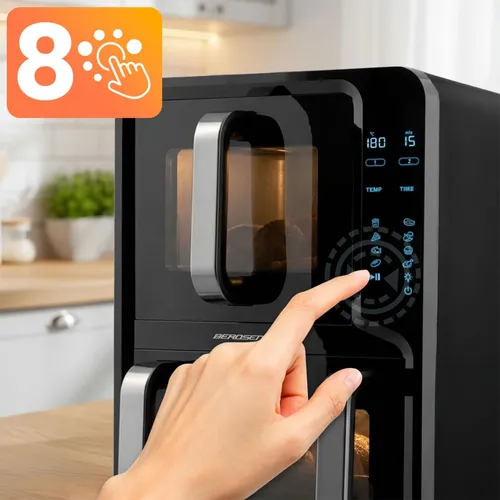 Air Fryer Frytkownica beztłuszczowa BERDSEN BD-664 12l z podwójnym koszem i okienkiem do obserwacji postępów gotowania