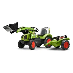 Falk Traktor Na Pedały Z Łyżką I Przyczepką Zielony Claas Od 3 Lat