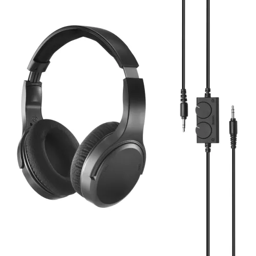 Słuchawki przewodowe Hama 00221846 TV Headphones Cable Nauszne Kabel 6m Regulacja Głośności Czarny