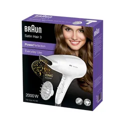 Braun Satin Hair фен 3 Powerfection HD385 ионизация диффузор холодный воздух 2000 Вт 2 скорости выдувания 3 уровня температуры