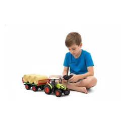 Zdalnie sterowany samochód COIL traktor na pilota z przyczepą i belami słomy