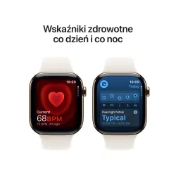 Apple Watch Series 10 GPS + Cellular koperta 42mm tytan w złoty pasek sportowy księżycowa poświata S/M