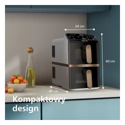 Air fryer Philips Ovi Dual Basket NA462/80 2750W 10l Aplikacja mobilna