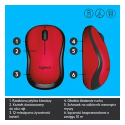 Myszka Logitech M220 Silent Czerwony