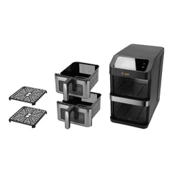 Air Fryer Frytkownica beztłuszczowa ICOOOK MFR-IC-02 10l, z podwójnym koszem, z okienkiem do obserwacji postępów gotowania