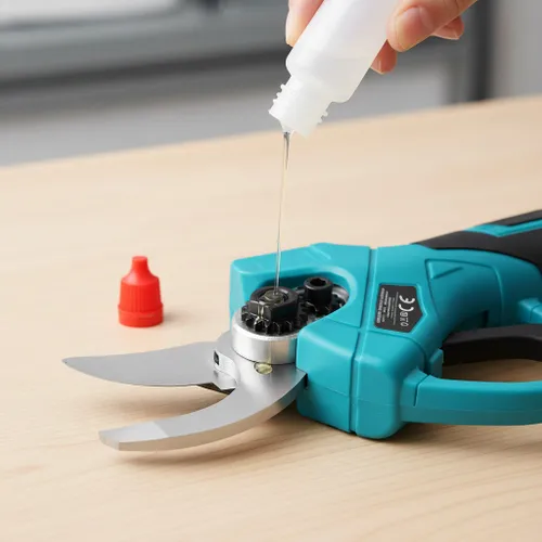 Ogrodowy sekator akumulatorowy elektryczny do gałęzi 2 akumulatory niebieski