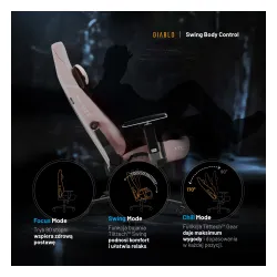 Fotel Diablo Chairs X.Eye Prime, Normal Size, Akira Pink Gamingowy do 140kg Różowy