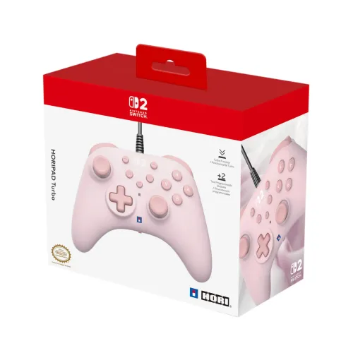 Pad Hori Turbo Cozy Pink do Nintendo Switch 2 Przewodowy