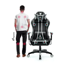 Fotel Diablo Chairs X-One 2.0 Normal Size Gamingowy do 160kg Skóra ECO Tkanina Czarno-biały