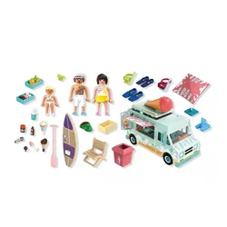 Playmobil Zestaw z figurkami My Life 71904 Furgonetka z lodami i sklepikiem surfingowym