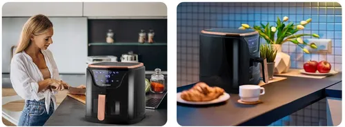 Frytkownica beztłuszczowa Air Fryer BERDSEN BD-652 5l Czarno-złoty