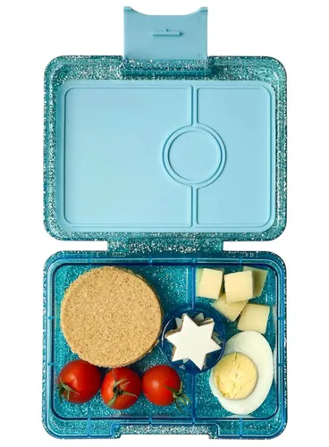 Śniadaniówka / lunchbox dziecięcy Yumbox Snack - twinkle aqua glitter / aqua clear