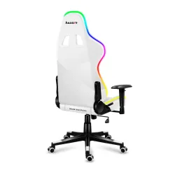 Fotel Huzaro Force 6.2 RGB LED Gamingowy do 130kg Tkanina Biały