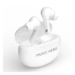 Słuchawki bezprzewodowe Music Hero TWS X-BEAT Dokanałowe Bluetooth Biały