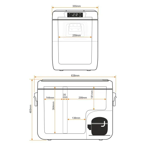 Lodówka Yolco KX40 34l Dwie komory chłodzenia Aplikacja Bluetooth