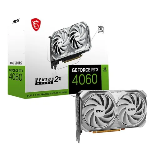 Karta graficzna MSI GeForce RTX 4060 VENTUS 2X White OC 8GB GDDR6 128bit DLSS