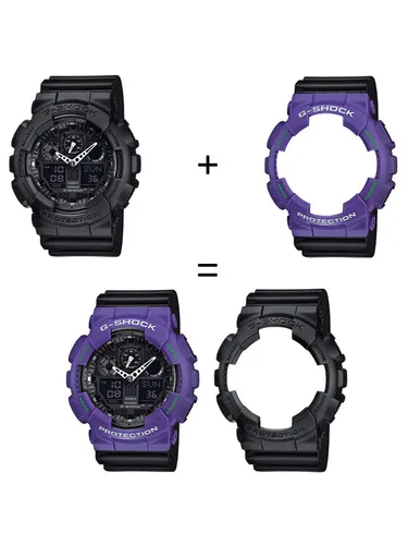 Casio Zegarek SET GA-100-1A1ER + BEZEL 10498250 + PASEK 10347688