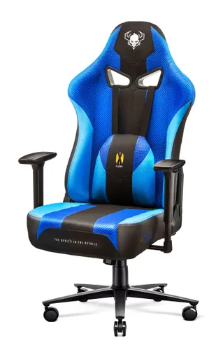 Fotel Diablo Chairs X-Player 2.0 Normal Size Gamingowy do 160kg Skóra ECO Tkanina Czarno-niebieski