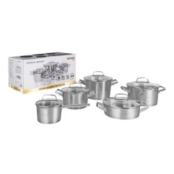 Zestaw garnków GÖTZE & JENSEN Denver CS700 Inox (10 elementów)
