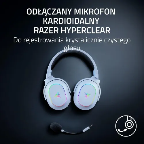 Słuchawki bezprzewodowe z mikrofonem Razer Barracuda X Chroma Nauszne Biały