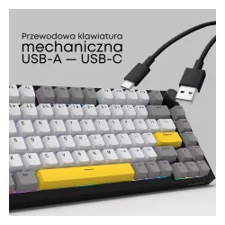 Klawiatura mechaniczna Ajazz AK820 Sea Salt Switch Czarno-Szary