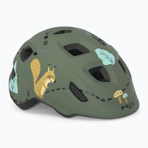 Kask rowerowy dziecięcy MET Hooray green forest glossy