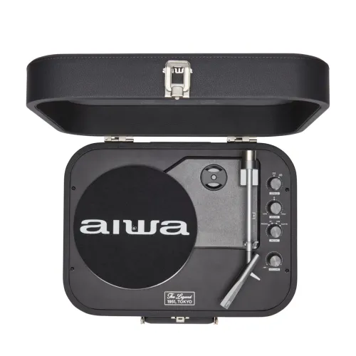 Gramofon Aiwa VPX-1951/TN Walizkowy Półautomatyczny Napęd paskowy Bluetooth Tytanowy