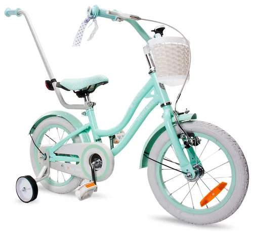 Rower dziecięcy SUN BABY Heart Bike Silver Moon 14 cali dla dziewczynki Miętowy