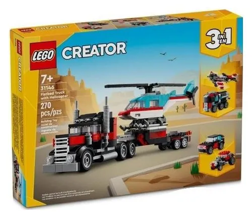 LEGO Creator 31146 грузовик с платформой и вертолетом P8