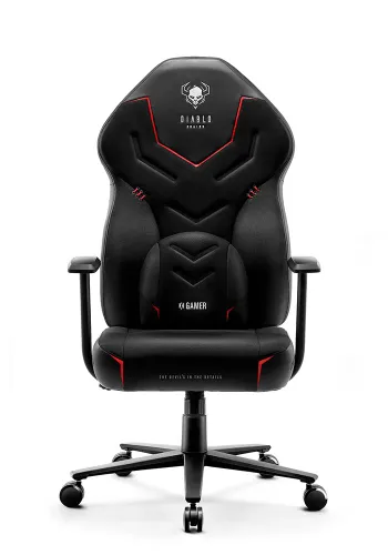 Fotel Diablo Chairs X-Gamer 2.0 Normal Size Gamingowy do 150kg Skóra ECO Tkanina Dark obsidian