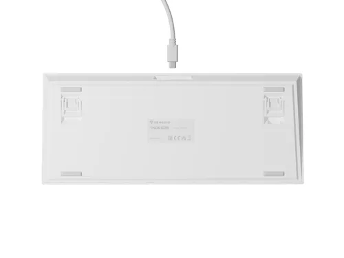 Klawiatura gamingowa Genesis Thor 404 75% GenX Stratos Silent przewodowa mechaniczna podświetlana cicha biała