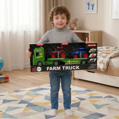 Tir Laweta 2x Traktor Duża interaktywna zabawka dla chłopca światło dźwięk