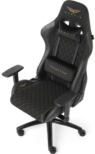 Fotel GAMVIS Phantom Large Czarny (złote elementy)