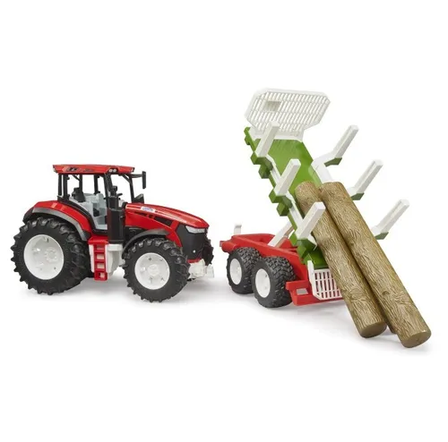 BRUDER Traktor z przyczepą do drewna