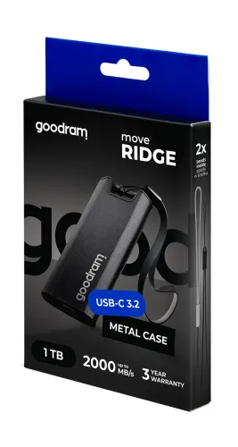 Dysk GoodRam Move Ridge SSD 1TB USB 3.2 Typ C Czarny