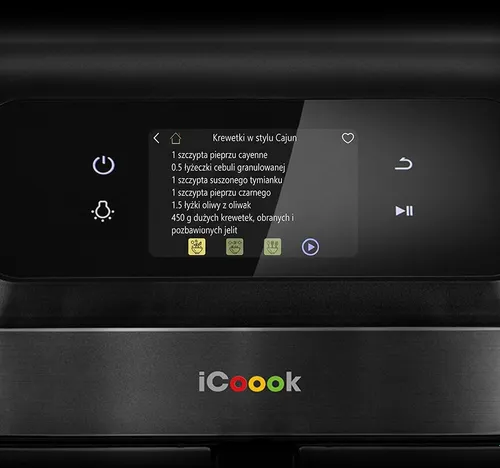 Air Fryer Frytkownica beztłuszczowa ICOOOK MFR-IC-01 Czarny 6.5l Wifi 15 automatycznych programów