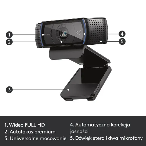 Kamera internetowa Logitech HD Pro Webcam C920 Czarny