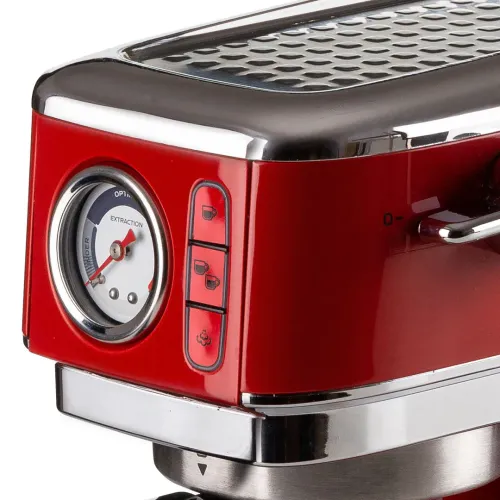 ARIETE Perfetto Slim Manometro Moderna 1381/33 1300 W czerwony - ekspres do kawy ciśnieniowy