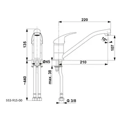 Bateria KFA ARMATURA Baryt 553-915-00 Chrom
